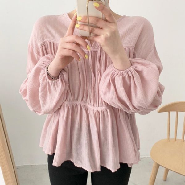 coigarsam cute loose blouse women casual lantern sleeve o-neck belt blusas womens and blouses white pink 2104
coigarsam cute loose blouse women casual lantern sleeve o-neck belt blusas womens and blouses white pink 2104