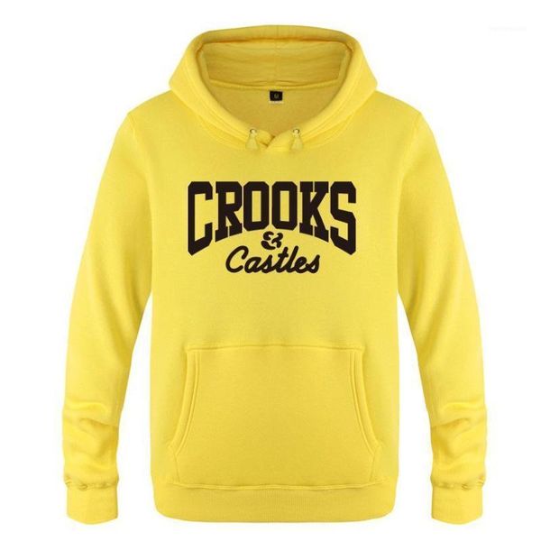 

casual teenage clothing sweatshirts crooks and castles mens hihop skateboard rapper hoodies hooded, Black