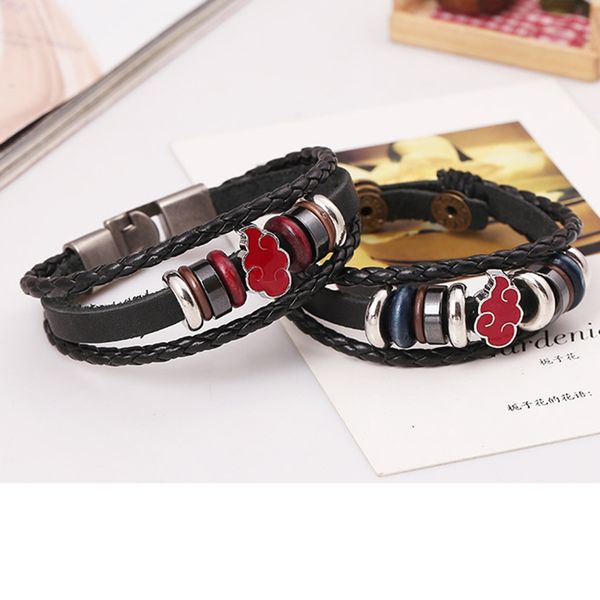 link, chain gothic anime one piece naruto leather weave bracelet handmade keyring charm punk vintage bangles pearl bracelets for women men, Black
link, chain gothic anime one piece naruto leather weave bracelet handmade keyring charm punk vintage bangles pearl bracelets for women men, Black