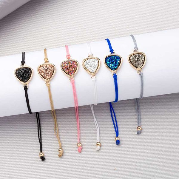 charm bracelets gold edge rope chain jewelry bracelet & bangle sparkling geometric 6 color crystal quartz druzy for women gift, Golden;silver
charm bracelets gold edge rope chain jewelry bracelet & bangle sparkling geometric 6 color crystal quartz druzy for women gift, Golden;silver