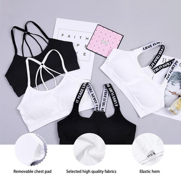 gym clothing women sports bra high impact for fitness yoga running female pad sportswear tank push up, White;black
gym clothing women sports bra high impact for fitness yoga running female pad sportswear tank push up, White;black