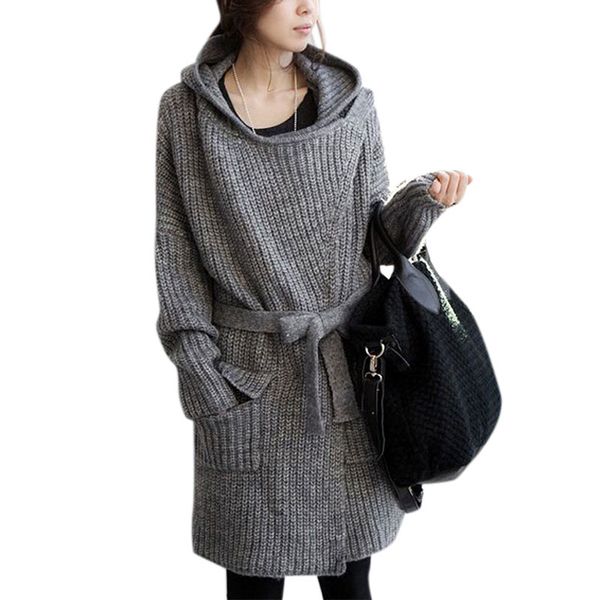 women's knits & tees vicabo autumn winter women sweater coats grey korean-style hooded casual long cardigan sashes open front pockets k, White
women's knits & tees vicabo autumn winter women sweater coats grey korean-style hooded casual long cardigan sashes open front pockets k, White