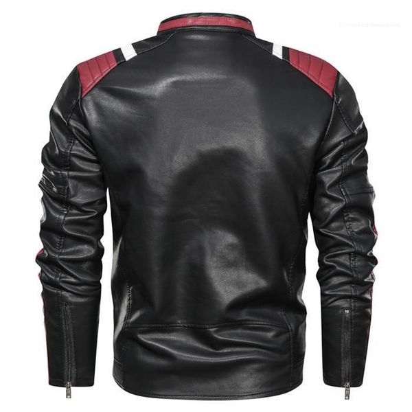 casual pu leather jacket slim fit stand collar splice long sleeve winter homme coat mens designer, Black
casual pu leather jacket slim fit stand collar splice long sleeve winter homme coat mens designer, Black