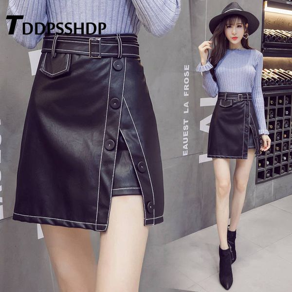 spring irregular slit women pu leather skirt 2020 new design waist belt button decor female skirts, Black
spring irregular slit women pu leather skirt 2020 new design waist belt button decor female skirts, Black