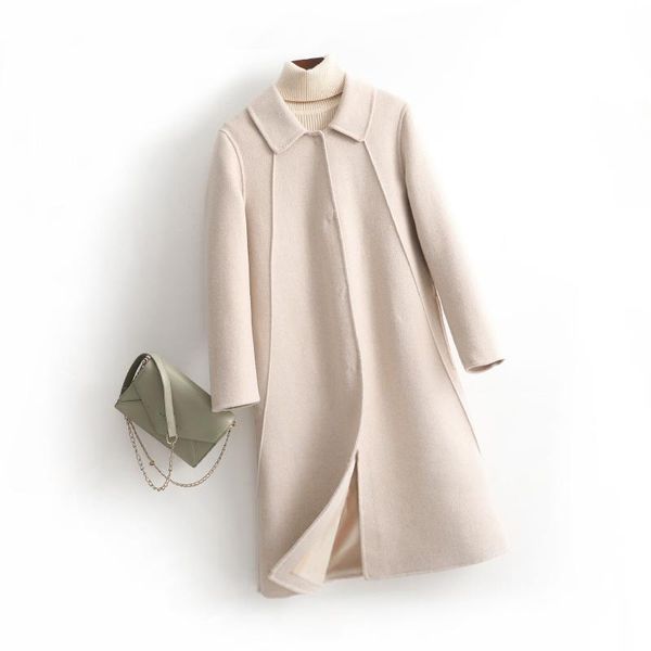 women's wool & blends winter women coat fashion female mid-long turn-down collar woolen, Black
women's wool & blends winter women coat fashion female mid-long turn-down collar woolen, Black