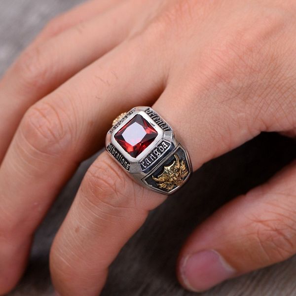 925 sterling silver rings with square red stone thai silver punk rock jewelry big size for men or women
925 sterling silver rings with square red stone thai silver punk rock jewelry big size for men or women