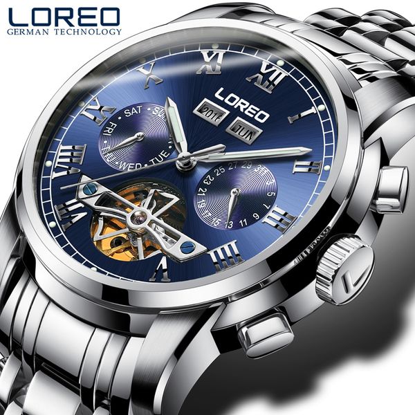 wristwatches perpetual calendar automatic watch tourbillon loreo 50m waterproof mechanical men sapphire luminous week date, Slivery;brown
wristwatches perpetual calendar automatic watch tourbillon loreo 50m waterproof mechanical men sapphire luminous week date, Slivery;brown