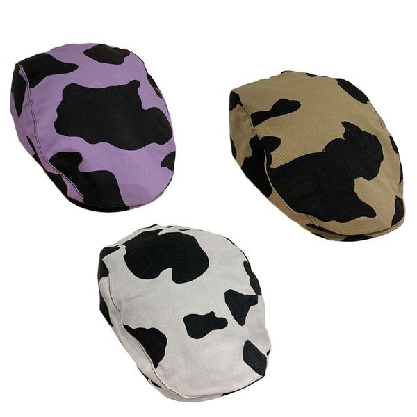 women girl cow pattern cotton beret british artist vintage cap elegant lady hat, Blue;gray
women girl cow pattern cotton beret british artist vintage cap elegant lady hat, Blue;gray
