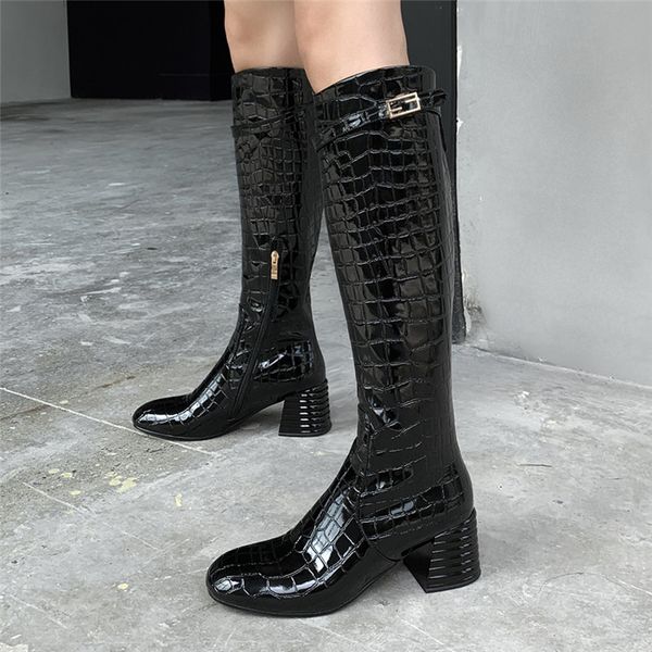 2020 new fashion autumn winter western cowboy boots stone grain round toe high heel boots buckle strap zipper women's shoes, Black
2020 new fashion autumn winter western cowboy boots stone grain round toe high heel boots buckle strap zipper women's shoes, Black