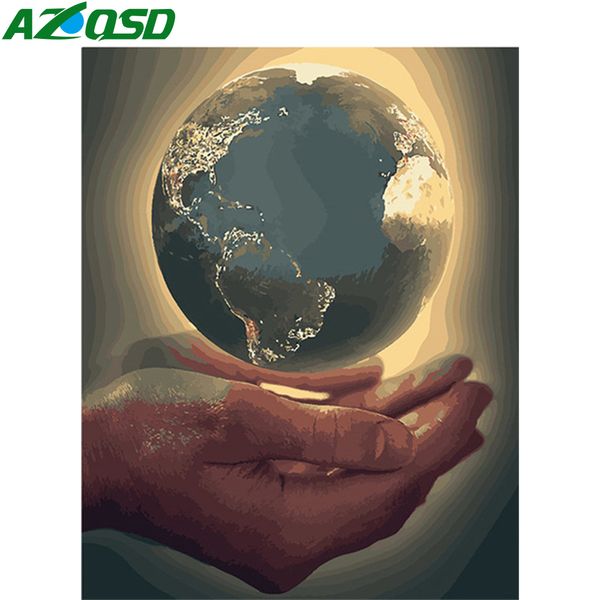 azqsd diy painting by numbers earth drawing on canvas handmade gift unframe coloring by numbers hands decor for home 
azqsd diy painting by numbers earth drawing on canvas handmade gift unframe coloring by numbers hands decor for home