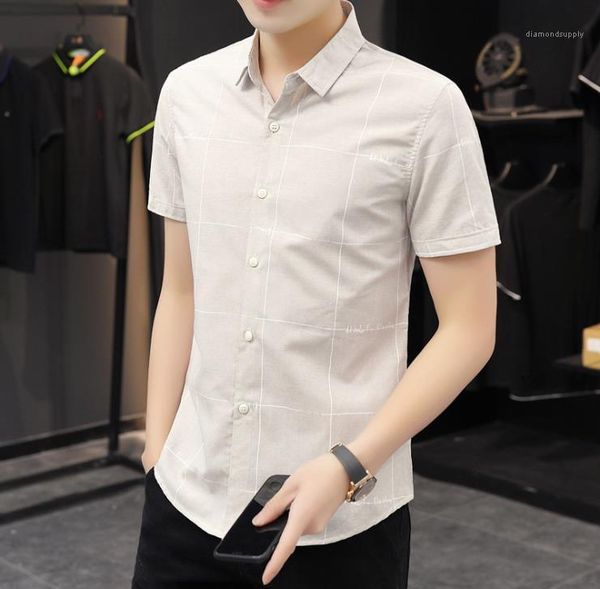 summer shirts man lapel neck short sleeve thin casual shirt men loose clothes mens plaid fashion, White;black
summer shirts man lapel neck short sleeve thin casual shirt men loose clothes mens plaid fashion, White;black