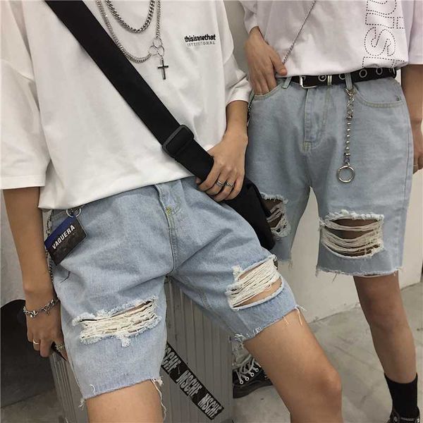 women's jeans vintage women short ripped hole denim knee length shorts fashion high waist hip hop loose streetwear 2021, Blue
women's jeans vintage women short ripped hole denim knee length shorts fashion high waist hip hop loose streetwear 2021, Blue
