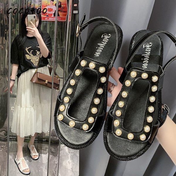 sports sandals female 2020 summer new fashion pearl thick bottom casual wild fresh open toe comfortable roman sandals, Black
sports sandals female 2020 summer new fashion pearl thick bottom casual wild fresh open toe comfortable roman sandals, Black