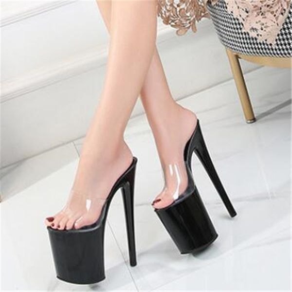summer outside slippers women shoes pvc transparent slipper women high heels 17-20cm platform slippers nightclub party shoe, Black
summer outside slippers women shoes pvc transparent slipper women high heels 17-20cm platform slippers nightclub party shoe, Black