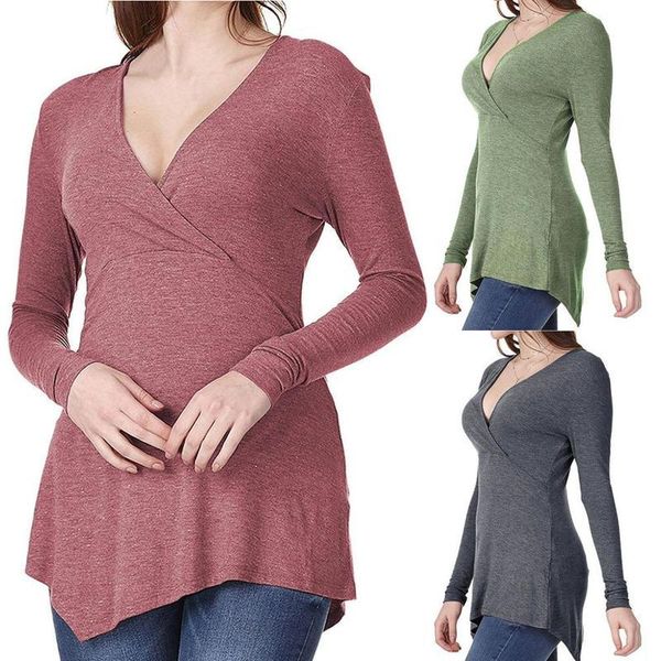 maternity blouse long sleeve v neck tunic nursing for breastfeeding pregant shirt #20, White
maternity blouse long sleeve v neck tunic nursing for breastfeeding pregant shirt #20, White