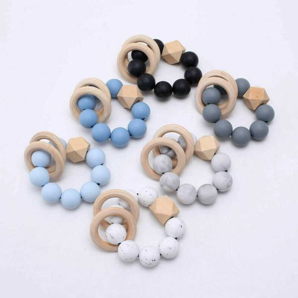 baby chewable silicone toys beads teether bracelet ring rattles wooden teething, Black
baby chewable silicone toys beads teether bracelet ring rattles wooden teething, Black
