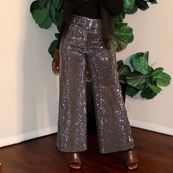 2020 new sequin decoration women's winter high waist loose wide leg long pants casual pnates femme pant pant, Black;white
2020 new sequin decoration women's winter high waist loose wide leg long pants casual pnates femme pant pant, Black;white