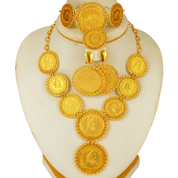dubai jewelry sets for women arab necklace/earring/ring/bracelet gold color coins arabic/african bridal turkey wedding gifts, Silver
dubai jewelry sets for women arab necklace/earring/ring/bracelet gold color coins arabic/african bridal turkey wedding gifts, Silver