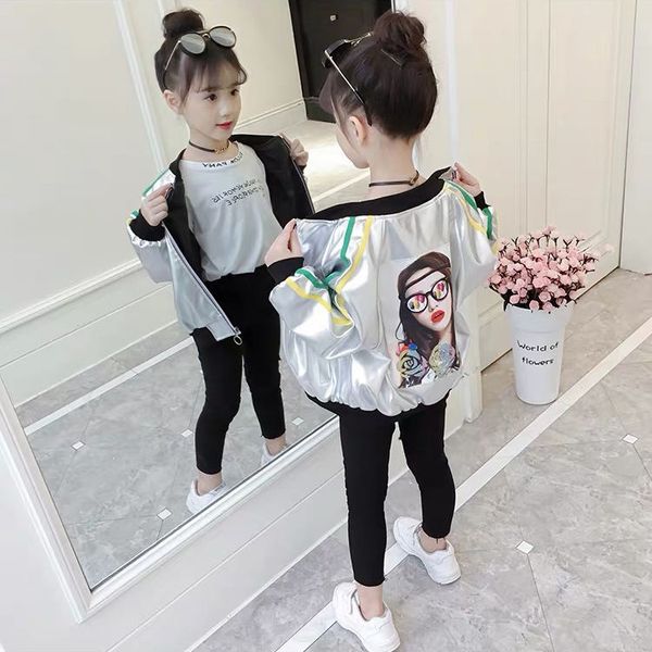 ins girls jacket 3-13 years old round neck thread cuffs baseball uniform patch beauty spring and autumn coat gold and silver, Blue;gray
ins girls jacket 3-13 years old round neck thread cuffs baseball uniform patch beauty spring and autumn coat gold and silver, Blue;gray