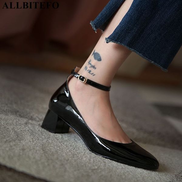 dress shoes allbitefo brand high heels genuine leather wedding women autumn ankle buckle heel thick, Black
dress shoes allbitefo brand high heels genuine leather wedding women autumn ankle buckle heel thick, Black