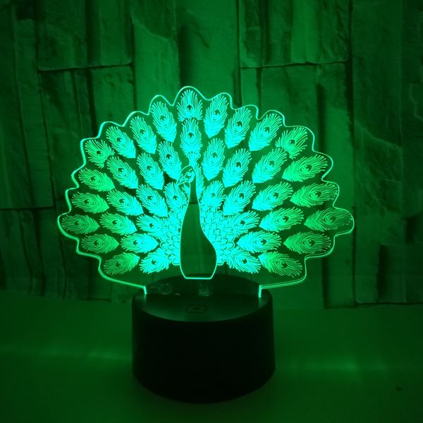 Colorful Touch LED Visual lamp Decoration Atmosphere 3d Small night lights Peacock led lights christmas Gift
Colorful Touch LED Visual lamp Decoration Atmosphere 3d Small night lights Peacock led lights christmas Gift