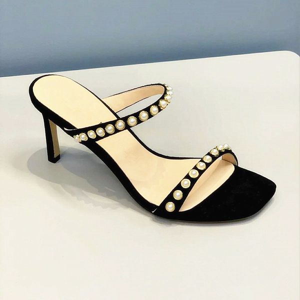 kmeioo summer outside slippers elegant pearl shoes woman open toe high heels slip-on basic slides fashion women shoes sandals, Black
kmeioo summer outside slippers elegant pearl shoes woman open toe high heels slip-on basic slides fashion women shoes sandals, Black