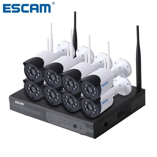 

escam wnk804 720p cctv system 8ch hd wireless nvr kit outdoor ir night vision ip wifi camera security system surveillance
