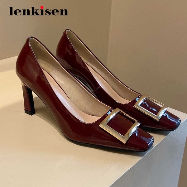lenkisen simple style full grain leather buckle decorations square toe thin high heel slip on beauty lady noble women pumps l51, Black
lenkisen simple style full grain leather buckle decorations square toe thin high heel slip on beauty lady noble women pumps l51, Black