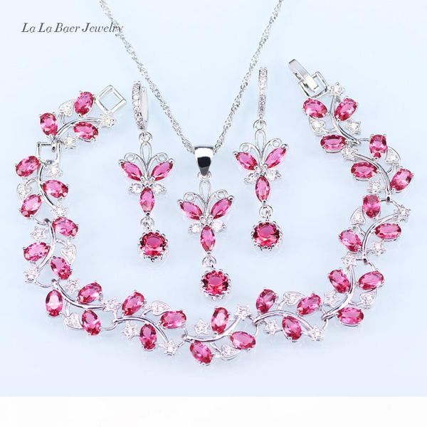 lady 925 sterling silver jewelry sets pink crystal white zircon bracelet necklace pendant long earrings chain for women, Black
lady 925 sterling silver jewelry sets pink crystal white zircon bracelet necklace pendant long earrings chain for women, Black
