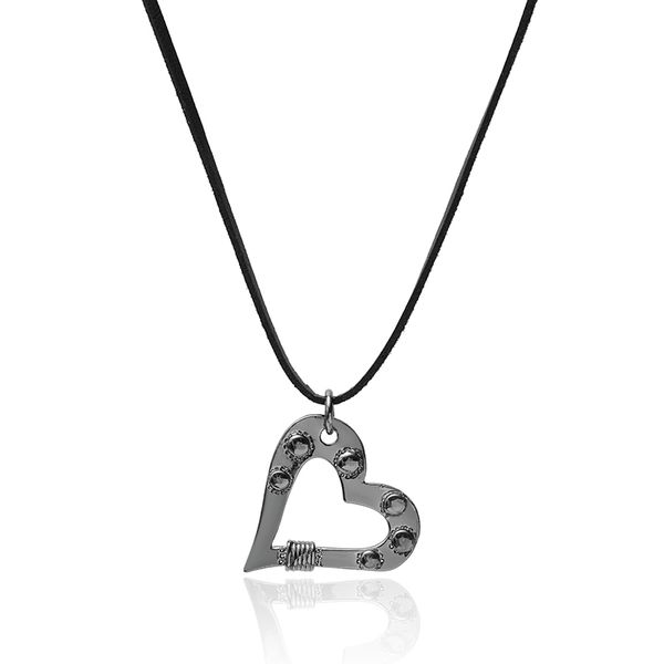 black color heart pendant necklace zinc alloy trend personality love couple valentine's day for woman girl jewelry necklace gift, Silver
black color heart pendant necklace zinc alloy trend personality love couple valentine's day for woman girl jewelry necklace gift, Silver