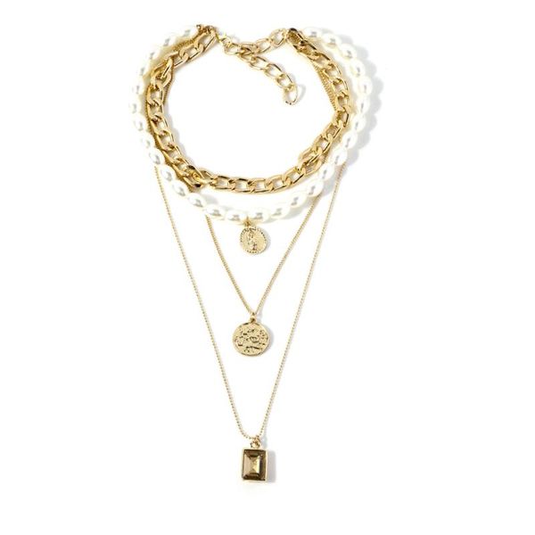 trendy multi-layered chain necklaces pearls portrait coin layered chain necklace for women hiphop fashion jewelry accessories, Silver
trendy multi-layered chain necklaces pearls portrait coin layered chain necklace for women hiphop fashion jewelry accessories, Silver