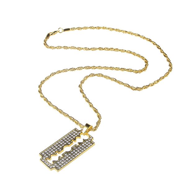 chains gold metal crystal blade pendant charm hiphop chain long necklace for rock men women cool jewelry accessories, Silver
chains gold metal crystal blade pendant charm hiphop chain long necklace for rock men women cool jewelry accessories, Silver