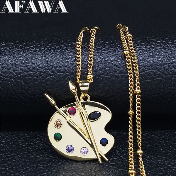 painting plate zircon copper stainless steel necklaces women gold color choker necklace jewelry cadenas mujer nc120s01, Silver
painting plate zircon copper stainless steel necklaces women gold color choker necklace jewelry cadenas mujer nc120s01, Silver