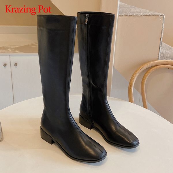 krazing pot riding boots split leather handmade leisure round toe thick med heel zipper daily wear dating thigh high boots l30, Black
krazing pot riding boots split leather handmade leisure round toe thick med heel zipper daily wear dating thigh high boots l30, Black