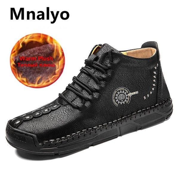 boots brand men's winter handmade leather ankle fur warm snow outdoor comfortable motorcycle, Black
boots brand men's winter handmade leather ankle fur warm snow outdoor comfortable motorcycle, Black