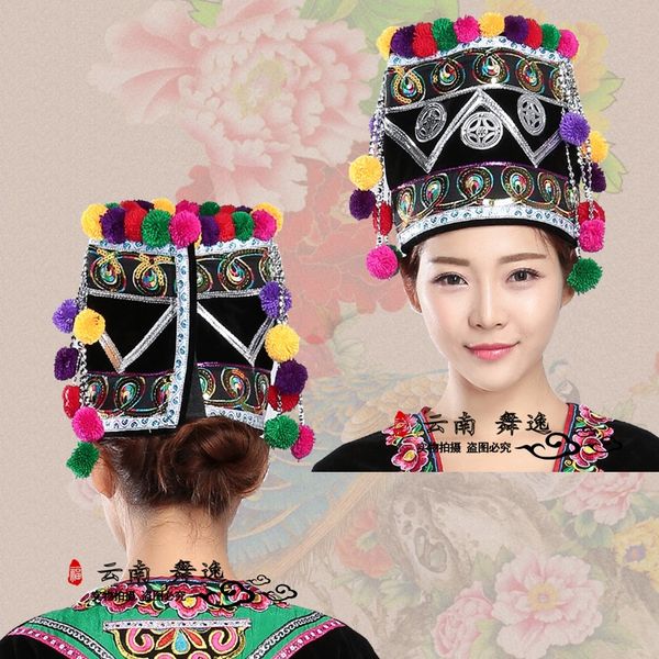 yi miao zhuang dong nationality minority performing hats cap wagai ashima traditional festival headscarf headdresses, Blue;gray
yi miao zhuang dong nationality minority performing hats cap wagai ashima traditional festival headscarf headdresses, Blue;gray