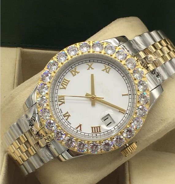mens watches bigger diamond bezel 43mm roman dial jubliee steel bracelet 218238 mechanical automatic fashion wristwatch elling, Slivery;brown
mens watches bigger diamond bezel 43mm roman dial jubliee steel bracelet 218238 mechanical automatic fashion wristwatch elling, Slivery;brown