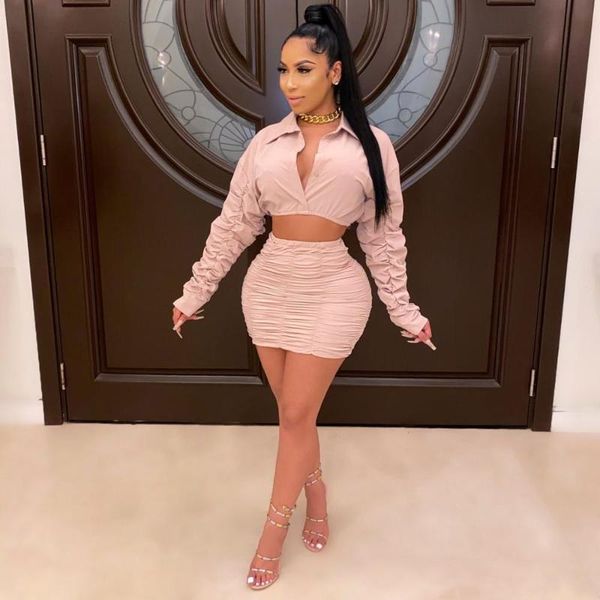 casual women skirt set long sleeve crop + mini dress solid color party night clubwear outfit, Gray
casual women skirt set long sleeve crop + mini dress solid color party night clubwear outfit, Gray