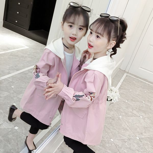 coat for girls spring hooded trench jacket girls flower coat outerwear children teenage clothes kids casual jackets 4-12, Blue;gray
coat for girls spring hooded trench jacket girls flower coat outerwear children teenage clothes kids casual jackets 4-12, Blue;gray