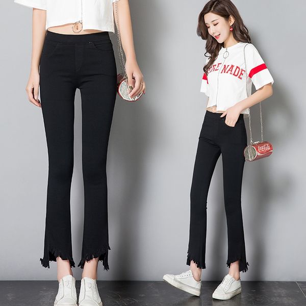 2020 spring new micro-trumpet leggings women wear stretch casual high waist black thin section nine pants, Blue
2020 spring new micro-trumpet leggings women wear stretch casual high waist black thin section nine pants, Blue