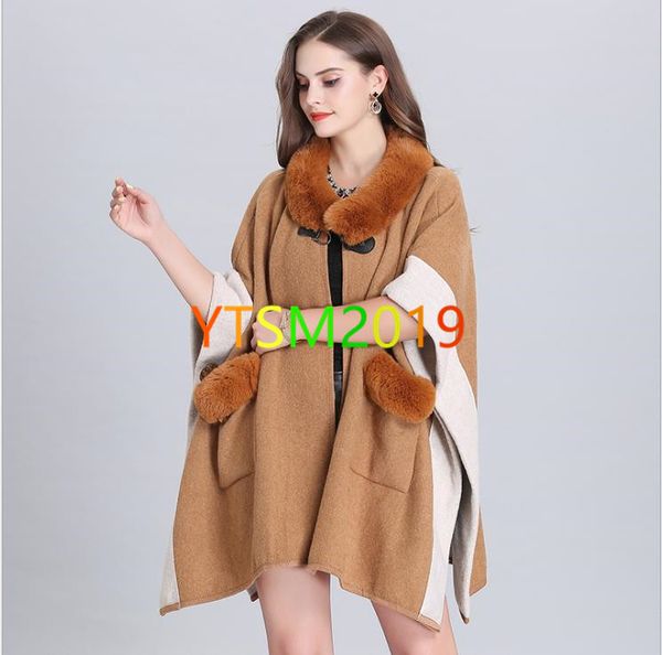 women's shawl coat fur collar panelled cape coat cardigan knit shawl cloak overcoat loose cape windbreaker, Black
women's shawl coat fur collar panelled cape coat cardigan knit shawl cloak overcoat loose cape windbreaker, Black