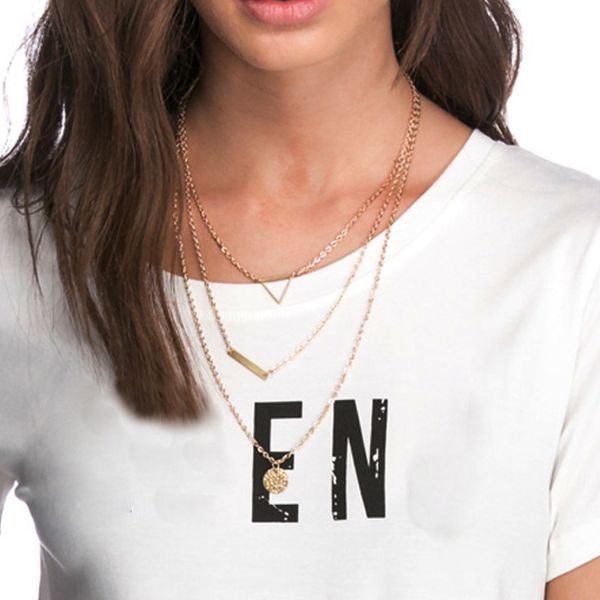 s1666 fashion jewelry multi-layer necklace geometry three layers pendant necklace, Silver
s1666 fashion jewelry multi-layer necklace geometry three layers pendant necklace, Silver