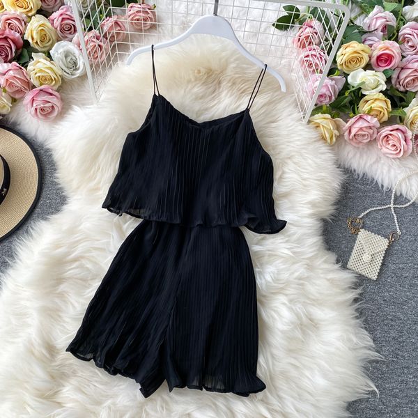 women's jumpsuits & rompers fashion summer womens short 2021 ladies bodycon solid camisole pleated bodysuit overall elegant, Black;white
women's jumpsuits & rompers fashion summer womens short 2021 ladies bodycon solid camisole pleated bodysuit overall elegant, Black;white