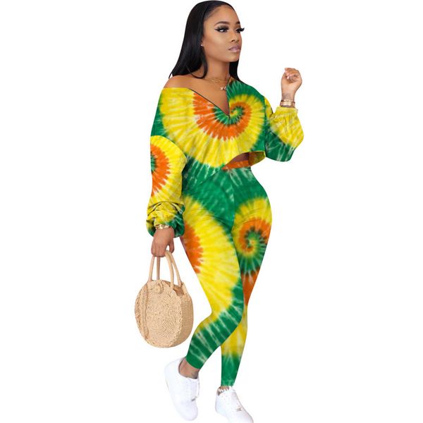 tie dye женщины tracksuit высокой талией дизайнерская 2 шт брюки вскользь тонкий с длинным рукавом v шеи печатных женщина спортивные костюмы, Gray
tie dye женщины tracksuit высокой талией дизайнерская 2 шт брюки вскользь тонкий с длинным рукавом v шеи печатных женщина спортивные костюмы, Gray