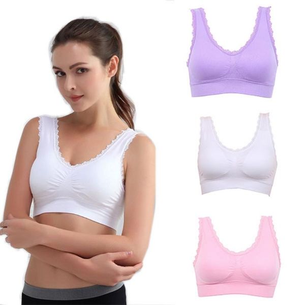 women sports bra gym yoga athletic vest running padded bras lace crop stretch, White;black
women sports bra gym yoga athletic vest running padded bras lace crop stretch, White;black