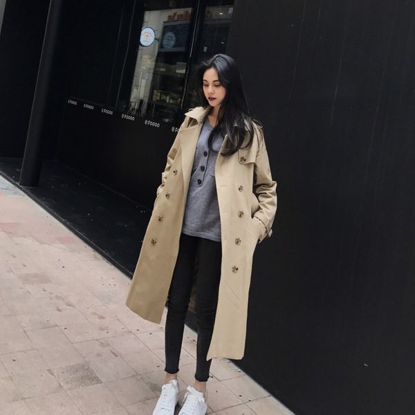 women's trench coats coming mid-length short-height windbreaker long sleeve double breasted clothing office outwear women, Tan;black
women's trench coats coming mid-length short-height windbreaker long sleeve double breasted clothing office outwear women, Tan;black