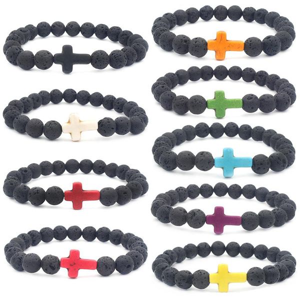 factory direct sale lava stone beads bracelets volcanic lava bracelet multicolored cross bracelet christian energy bracelet, Black
factory direct sale lava stone beads bracelets volcanic lava bracelet multicolored cross bracelet christian energy bracelet, Black