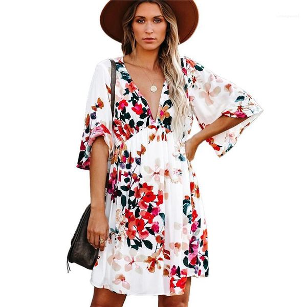 flora printed designer women dresses casual loose high waist 3/4 sleeved v neck dresses fashion women party dresses, Black;gray
flora printed designer women dresses casual loose high waist 3/4 sleeved v neck dresses fashion women party dresses, Black;gray