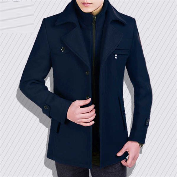 men's wool & blends 2021 autumn and winter coat medium long woolen jacket mock neck slim plus cotton thickened, Black
men's wool & blends 2021 autumn and winter coat medium long woolen jacket mock neck slim plus cotton thickened, Black
