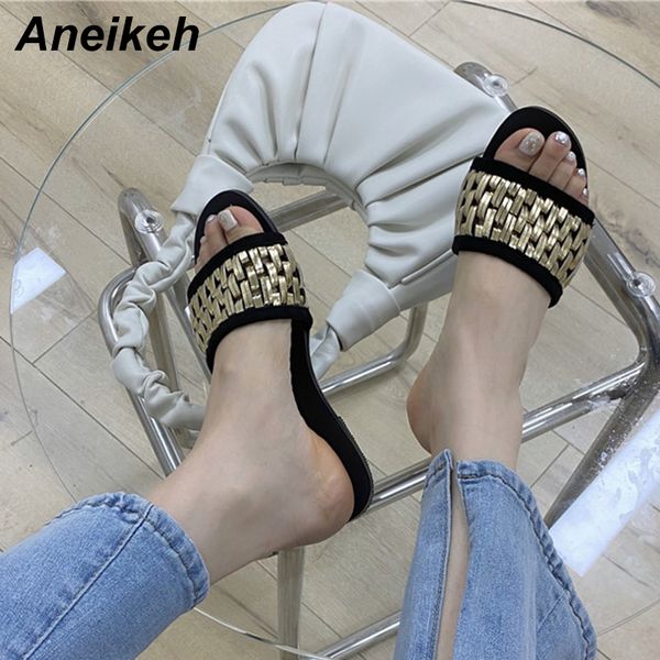 aneikeh 2020 fashion summer women shoes slippers flock pu slides flat with chain solid round toe new outside 35~39 gold, Black
aneikeh 2020 fashion summer women shoes slippers flock pu slides flat with chain solid round toe new outside 35~39 gold, Black
